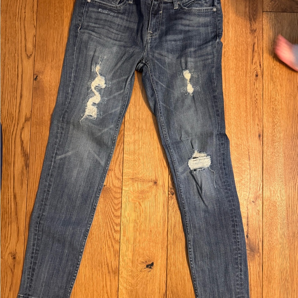 Vigoss Blue Skinny Jeans Distressed Denim